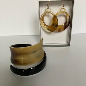 💥HOST PICK💥 Cuff Bracelet and Hoop Earrings - Buffalo Horn